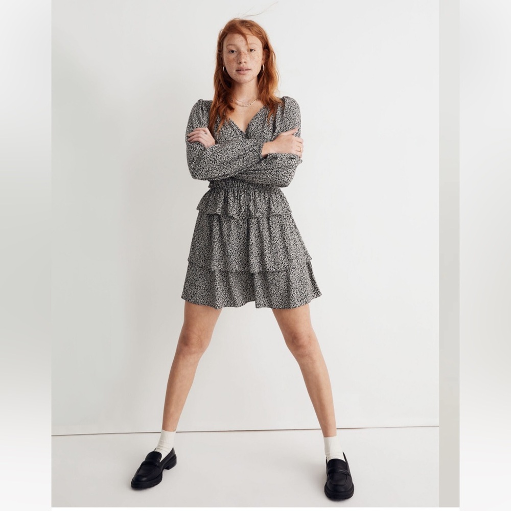 Madewell Pull-On Tier Mini Skirt in Tudor Floral Skirt Only